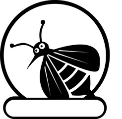 Animal icon pin in black and white colour silhouette design