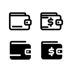 wallet, money icon set vector
