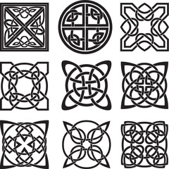 Vector gold and red celtic knot. Ornament of ancient European peoples. The sign and symbol of the Irish, Scots, Britons, Franks. - obrazy, fototapety, plakaty