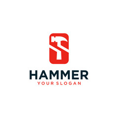 vector hammer logo design with letter s