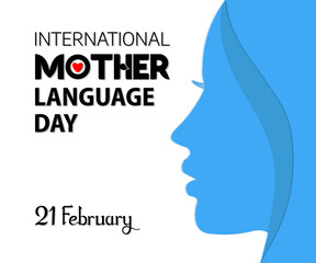 International Mother Language Day on February 21 Social Media Post Design, Banner, Flyer, Background, Card, Poster, Heart shape.