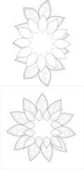 Decorative Doodle flowers in black and white for coloring book, cover or background. Hand drawn sketch for adult anti stress coloring page.-vector