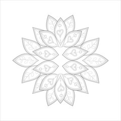 Decorative Doodle flowers in black and white for coloring book, cover or background. Hand drawn sketch for adult anti stress coloring page.-vector