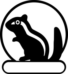 Animal icon pin in black and white colour silhouette design