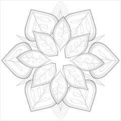 Decorative Doodle flowers in black and white for coloring book, cover or background. Hand drawn sketch for adult anti stress coloring page.-vector