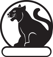 Animal icon pin in black and white colour silhouette design