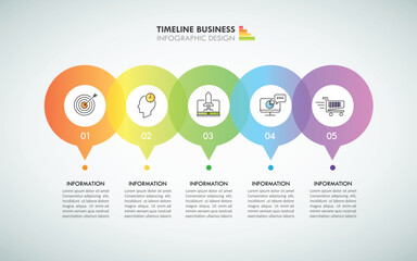 Timeline business concept infographic template, can be used for workflow layout, diagram, number options, timeline or milestones project.