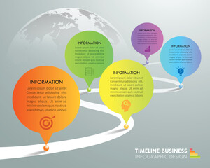 Timeline business concept infographic template, can be used for workflow layout, diagram, number options, timeline or milestones project.