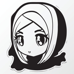 A sketch of a hijab girl character