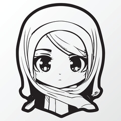 A sketch of a hijab girl character