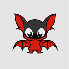 Cartoon Bat icon design.Cute bat animal vector illustration