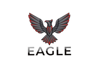 simple geometric robot eagle logo, modern icon vector design