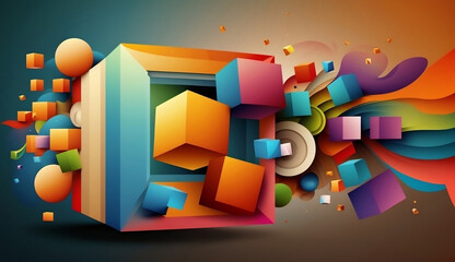 background with colorful cubes