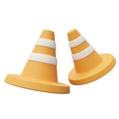 Construction Road Block 3D Illustration