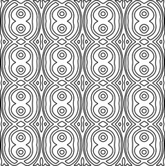 
 Monochrome ornamental texture with smooth linear shapes, zigzag lines, lace pattern.Abstract geometric black and white pattern for web page, textures, card, poster, fabric, textile.