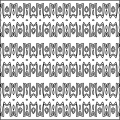 
 Monochrome ornamental texture with smooth linear shapes, zigzag lines, lace pattern.Abstract geometric black and white pattern for web page, textures, card, poster, fabric, textile.