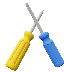 Construction Screwdriver 3D Illustration