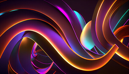 Vibrant 3D Rendered Abstract Backgrounds, Eye-Catching Colorful Shapes for Striking Visual Impact, Generative AI