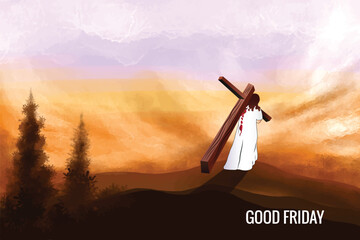 Good friday of jesus christ crucifixion poster background