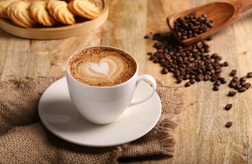 cup of coffee and cookies
