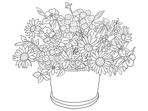 This intricate flower illustration is perfect for coloring enthusiasts of all ages. It features a variety of petals and leaves, ready to be brought to life with your favorite coloring tools.