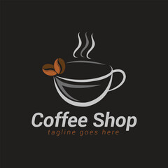 Coffee cup logo, Suitable for coffee and tea shop.