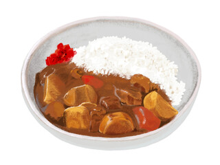 カレーライスと福神漬け