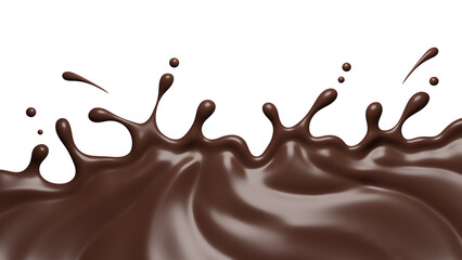  Chocolate  splasht png file , 3D Rendering, 3D illustration