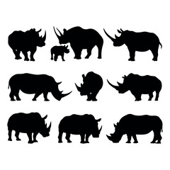 Rhino silhouette animals stencil set templates stickers for cutting - 584120352