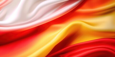 Obraz premium red and yellow abstract waves cloth satin