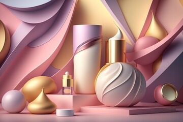 Abstract Cosmetic 3D Background