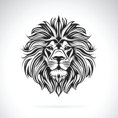 Plakat Vector of lion head design on white background. Easy editable layered vector illustration. Wild Animals.