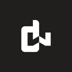 letter dw simple geometric logo vector