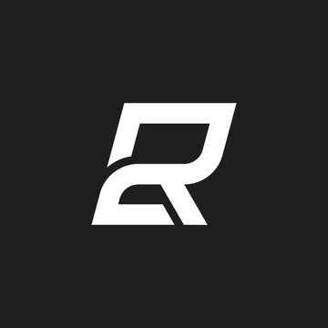 letters 2r simple geometric line logo vector