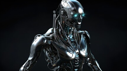 generative ai, modern robot, futuristic, digital, cybertech, cute tiny robot matrix, hologram, green moss, high-tech, systems, world tech, cybernet, animal, computer, mobile phone, augmented reality, 