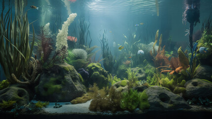 Fototapeta na wymiar coral reef and fishes generative ai