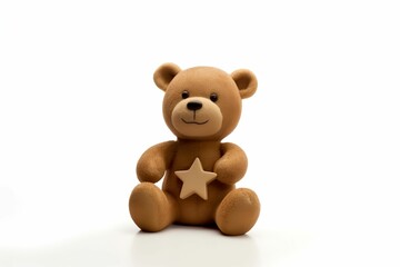 a smile teddy bear with a star. AI Generative