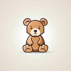 Obraz na płótnie Canvas a cartoon brown teddy bear. AI generative