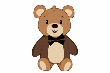 Obraz na płótnie Canvas teddy bear cartoon with bow tie. AI Generative