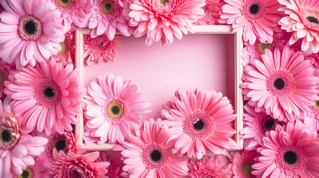AI art Gerbera picture frame ガーベラのフレーム