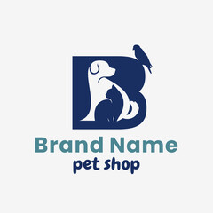 Fototapeta premium Initial Letter B Pets Logo Design