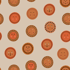 Fototapeta premium Male bizzare visage, abstract personage, mascot design, funny face, cute icon.