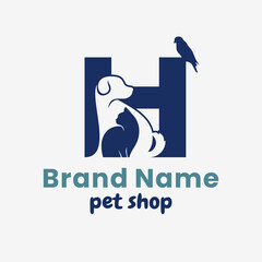 Initial Letter H Pets Logo Design