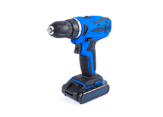 Cordless battery screwdriver drill isolated on white background. New cordless screwdriver&nbsp;isolated