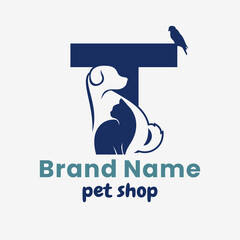 Initial Letter T Pets Logo Design
