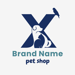 Initial Letter X Pets Logo Design
