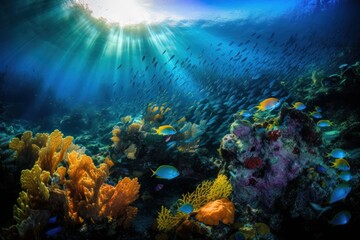 Fototapeta na wymiar coral reef in sea made with generative ai