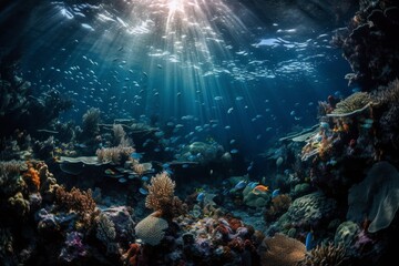 coral reef in sea made with generative ai