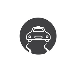 slippery road icon vector element design template