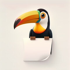 Toucan with Banner. Generative AI